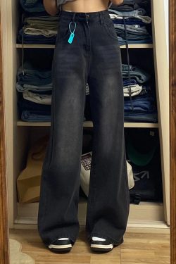 Women's Plus Size Loose Straight Leg Jeans for Short Girls - 2025 BF Style Lazy Slim Wide Leg Pants for Y2K Fashion