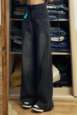 Women's Plus Size Loose Straight Leg Jeans for Short Girls - 2025 BF Style Lazy Slim Wide Leg Pants for Y2K Fashion