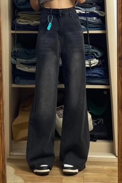 Women's Plus Size Loose Straight Leg Jeans for Short Girls - 2025 BF Style Lazy Slim Wide Leg Pants for Y2K Fashion
