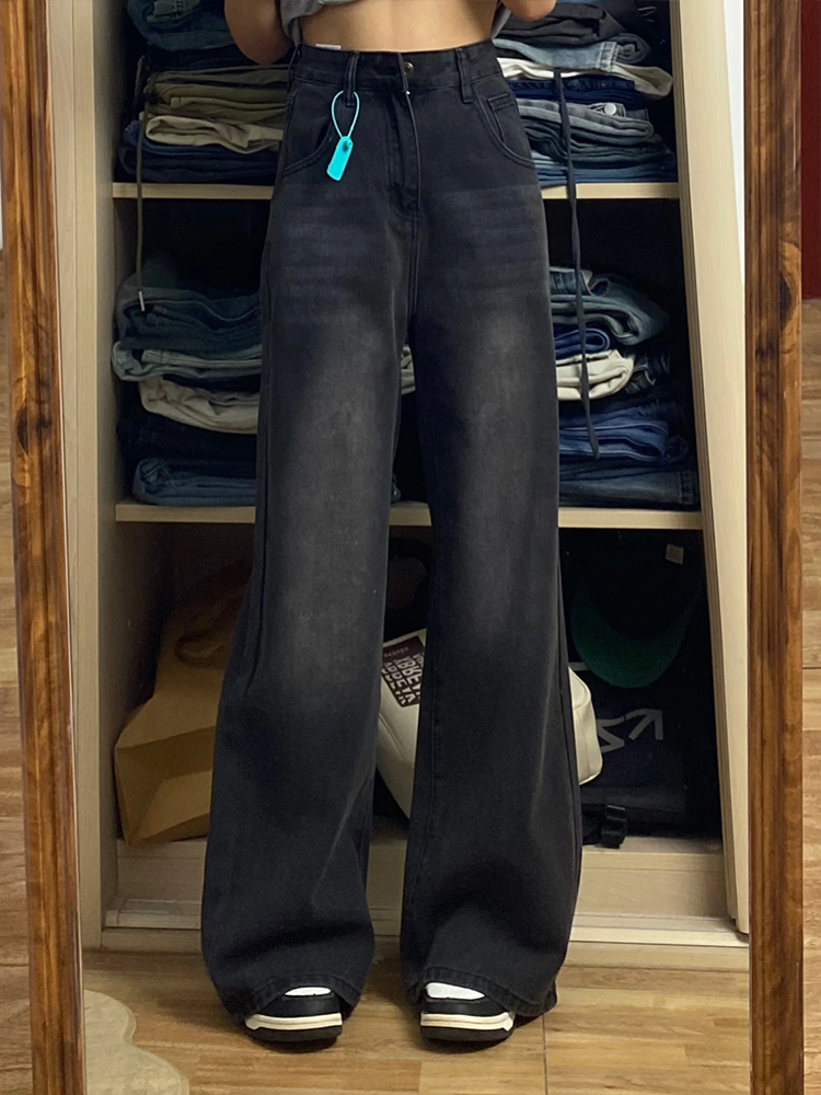 Women's Plus Size Loose Straight Leg Jeans for Short Girls - 2025 BF Style Lazy Slim Wide Leg Pants for Y2K Fashion Women's Plus Size Loose Straight Leg Jeans for Short Girls - 2025 BF Style Lazy Slim Wide Leg Pants for Y2K Fashion