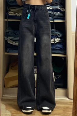 Women's Plus Size Loose Straight Leg Jeans for Short Girls - 2025 BF Style Lazy Slim Wide Leg Pants for Y2K Fashion