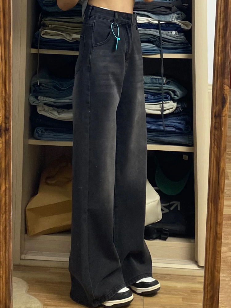 Women's Plus Size Loose Straight Leg Jeans for Short Girls - 2025 BF Style Lazy Slim Wide Leg Pants for Y2K Fashion Women's Plus Size Loose Straight Leg Jeans for Short Girls - 2025 BF Style Lazy Slim Wide Leg Pants for Y2K Fashion