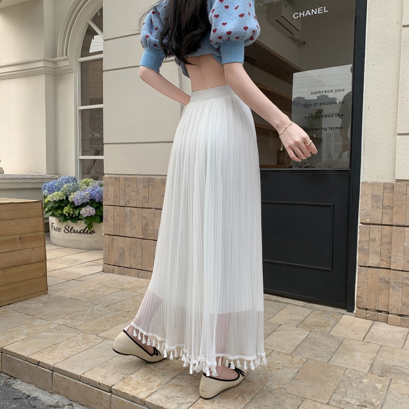 Women's Qipao Inner Slip Dress, Gentle Style with Tassel Mesh Half Skirt, Pleated A-Line Tulle, Draping Effect, Slimming Base Skirt Women's Qipao Inner Slip Dress, Gentle Style with Tassel Mesh Half Skirt, Pleated A-Line Tulle, Draping Effect, Slimming Base Skirt