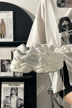 Women's Retro Chunky Dad Shoes - 2025 Summer Mesh Breathable Casual Sports Footwear with Soft Sole