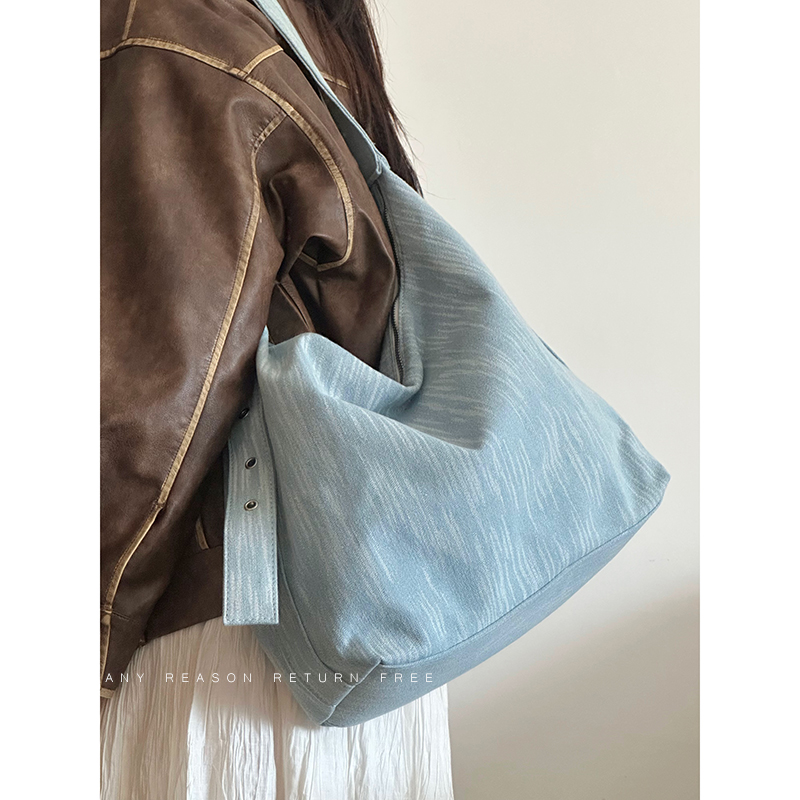 Women's Retro Denim Canvas Tote Bag - Large Capacity Commuting Shoulder & Crossbody Bag for Everyday Versatility Women's Retro Denim Canvas Tote Bag - Large Capacity Commuting Shoulder & Crossbody Bag for Everyday Versatility