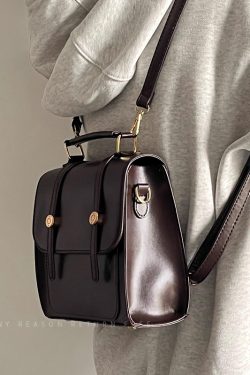 Women's Retro Double Shoulder Bag - British American Style Buckle Crossbody for Students and Commuting - 2024 Fashion