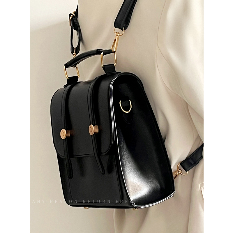 Women's Retro Double Shoulder Bag - British American Style Buckle Crossbody for Students and Commuting - 2024 Fashion Women's Retro Double Shoulder Bag - British American Style Buckle Crossbody for Students and Commuting - 2024 Fashion