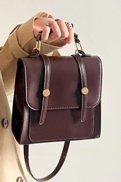 Women's Retro Double Shoulder Bag - British American Style Buckle Crossbody for Students and Commuting - 2024 Fashion