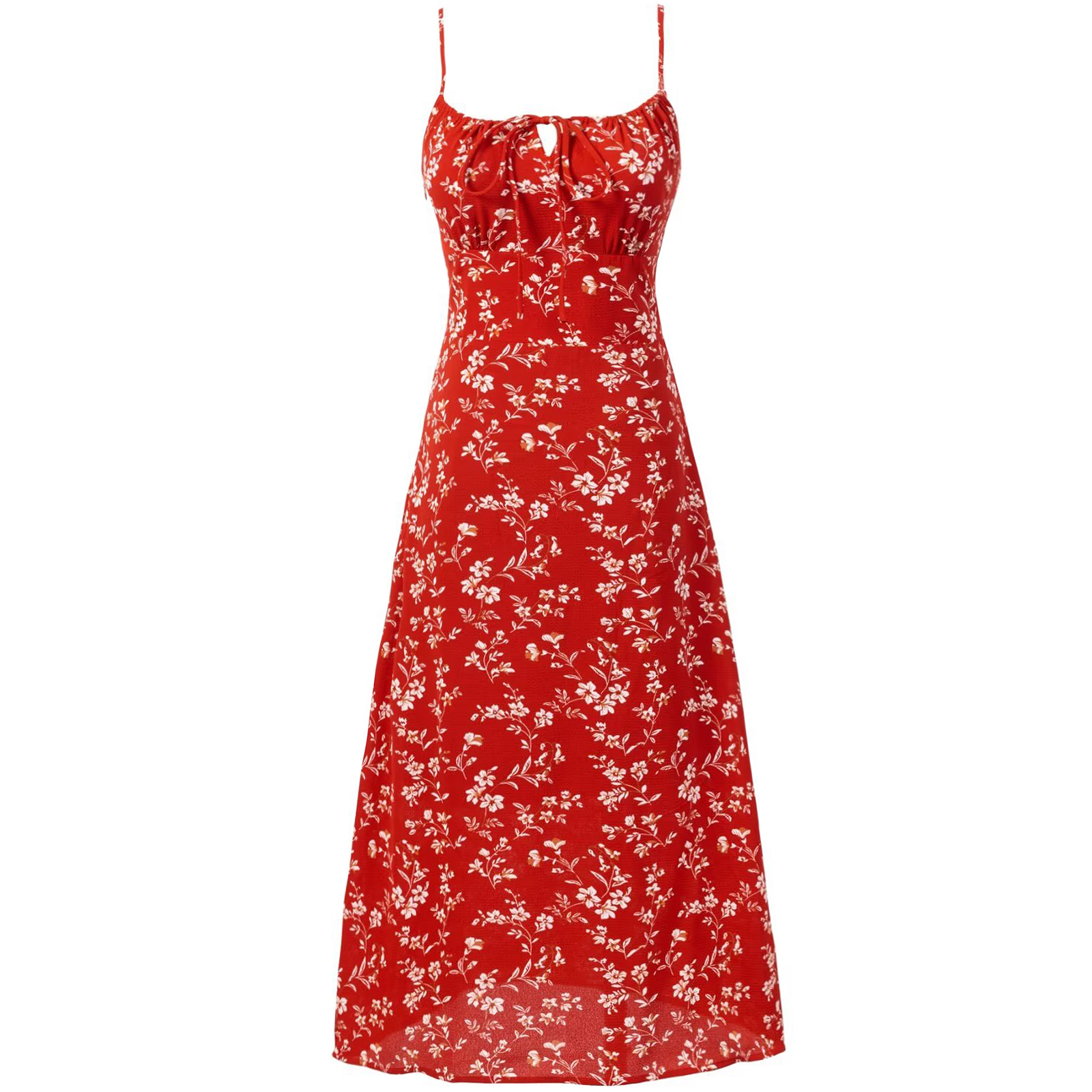 Women's Retro Floral Spaghetti Strap Dress - Waist-Cinching Long Dress for Summer Beach Vacation 2025 Women's Retro Floral Spaghetti Strap Dress - Waist-Cinching Long Dress for Summer Beach Vacation 2025