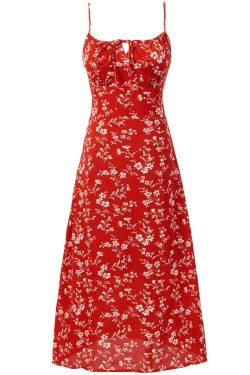 Women's Retro Floral Spaghetti Strap Dress - Waist-Cinching Long Dress for Summer Beach Vacation 2025