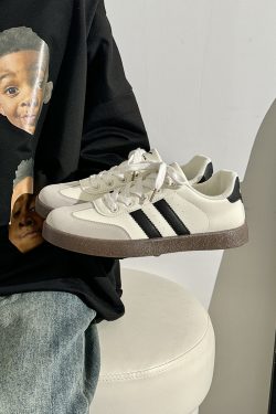 Women's Retro Hong Kong Style Board Shoes - Soft Sole, Breathable Design for Spring Summer, Trendy Niche Training Sneakers