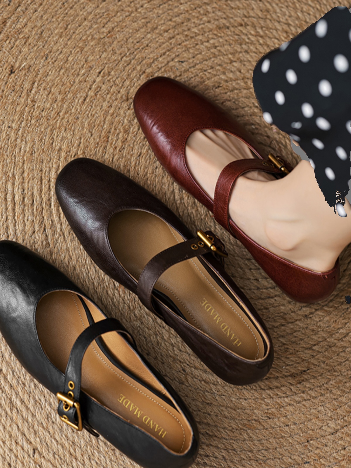 Women's Retro Round Toe Mary Jane Shoes - Sheepskin Flat Platform, Summer Style, Large Size 41-43, Vintage Inspired Women's Retro Round Toe Mary Jane Shoes - Sheepskin Flat Platform, Summer Style, Large Size 41-43, Vintage Inspired