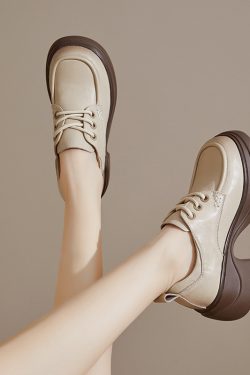 Women's Retro Thick-Soled Italian-Style Shoes, 6.5 cm, Fashionable & Versatile Soft Bottom Footwear for Everyday Wear