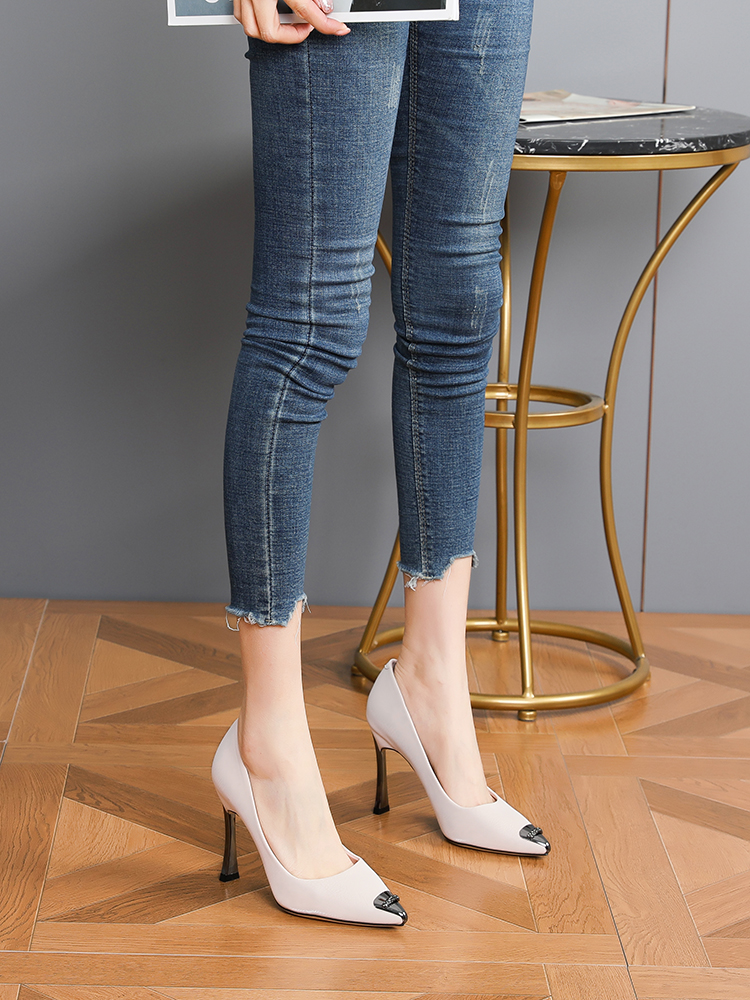 Women's Rhinestone High Heels - Trendy Spring 2025 Korean Style Thin Pointed Toe Shallow Mouth Shoes for Women Women's Rhinestone High Heels - Trendy Spring 2025 Korean Style Thin Pointed Toe Shallow Mouth Shoes for Women