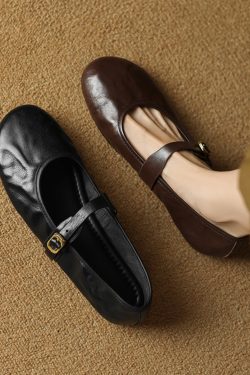 Women's Round-Toe Flat Mary Jane Shoes - Soft Sole Summer 2025 Egg Roll Style