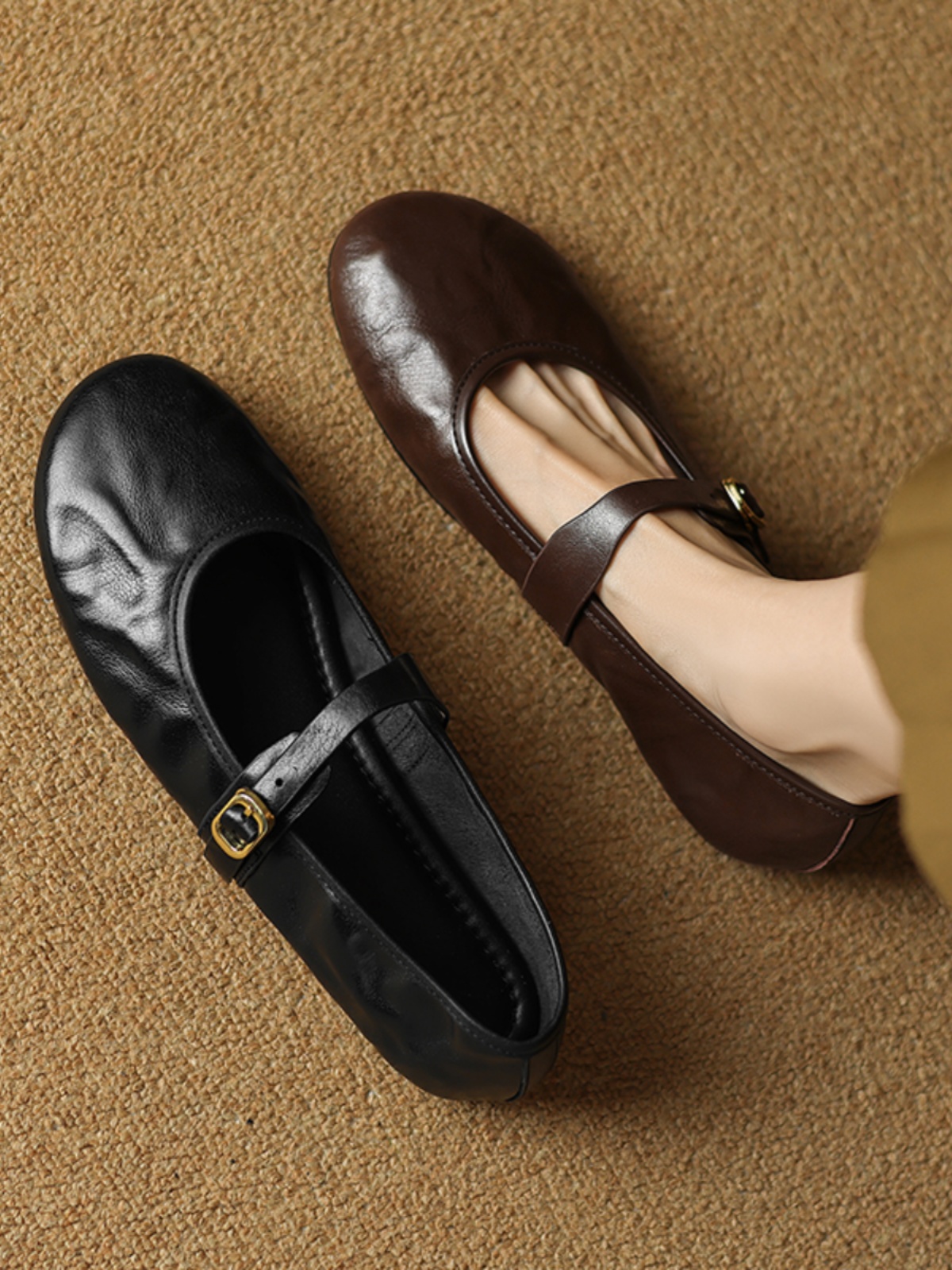 Women's Round-Toe Flat Mary Jane Shoes - Soft Sole Summer 2025 Egg Roll Style Women's Round-Toe Flat Mary Jane Shoes - Soft Sole Summer 2025 Egg Roll Style