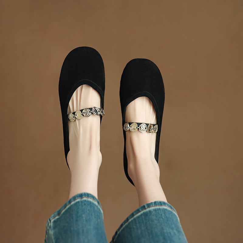 Women's Shallow Round-Toe Mary Jane Shoes - Comfortable Italian Flat Shoes for Everyday Wear Women's Shallow Round-Toe Mary Jane Shoes - Comfortable Italian Flat Shoes for Everyday Wear