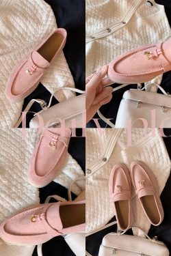 Women's Sheepskin Tassel Lock Loafers - Flat Slip-On Cashmere Flats for Versatile Everyday Style
