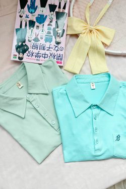 Women's Short Sleeve Embroidered Polo Shirt - Pudding Bear JK Uniform Style for Summer 2025, Cute and Trendy Fashion