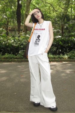 Women's Sleeveless High Street T-Shirt - American Style Cotton Vest for Summer Hip Hop, College Couple Top, Casual Fashion