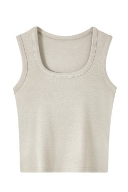 Women's Sleeveless Red Base Blouse - 2025 Summer Top with Short Design, Casual Style, Perfect for Y2K Fashion