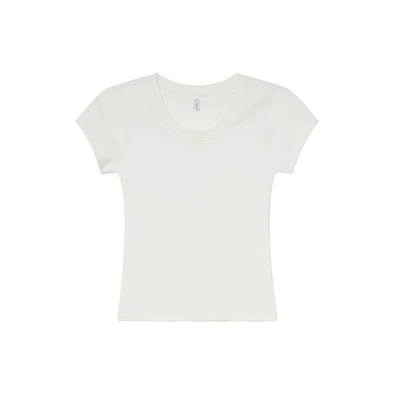 Women’s Slim-Fit Pure Cotton Short Sleeve T-Shirt - Summer 2025 Niche Design, Casual Style Top Women’s Slim-Fit Pure Cotton Short Sleeve T-Shirt - Summer 2025 Niche Design, Casual Style Top