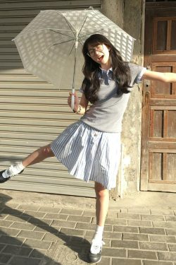 Women's Slim Fit Striped Polo Collar Short Sleeve T-Shirt, American Style Two-Piece Design, Summer Fashion Essential