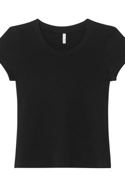 Women's Slim Solid Color U-Neck Short Sleeve T-Shirt - Flattering Basic Top for Summer 2025, Casual Chic Style