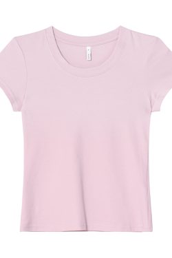 Women's Slim Solid Color U-Neck Short Sleeve T-Shirt - Flattering Basic Top for Summer 2025, Casual Chic Style