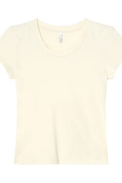Women's Slim Solid Color U-Neck Short Sleeve T-Shirt - Flattering Basic Top for Summer 2025, Casual Chic Style