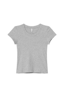 Women's Slim Solid Color U-Neck Short Sleeve T-Shirt - Flattering Basic Top for Summer 2025, Casual Chic Style