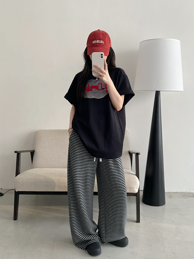 Women’s Spring Summer Short Sleeve T-Shirt - Cold Brew Inspired Two-Color Printed Embroidered Design Women’s Spring Summer Short Sleeve T-Shirt - Cold Brew Inspired Two-Color Printed Embroidered Design