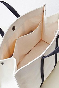 Women's Striped Canvas Briefcase Handheld Crossbody Bag, Minimalist Large Capacity Professional Style for Students and Work