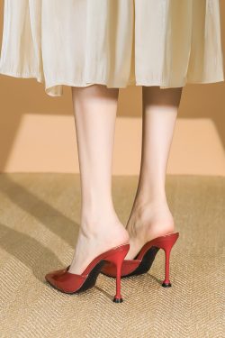 Women's Stylish Pointed Toe High Heel Sandals - Sexy Thin Heels, Slip-On Design, Summer 2025, Large Sizes Available