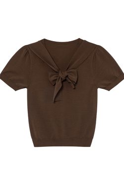 Women's Summer 2025 Irregular Flowing Tie-Knit V-Neck Short Sleeve T-Shirt - Trendy French Style