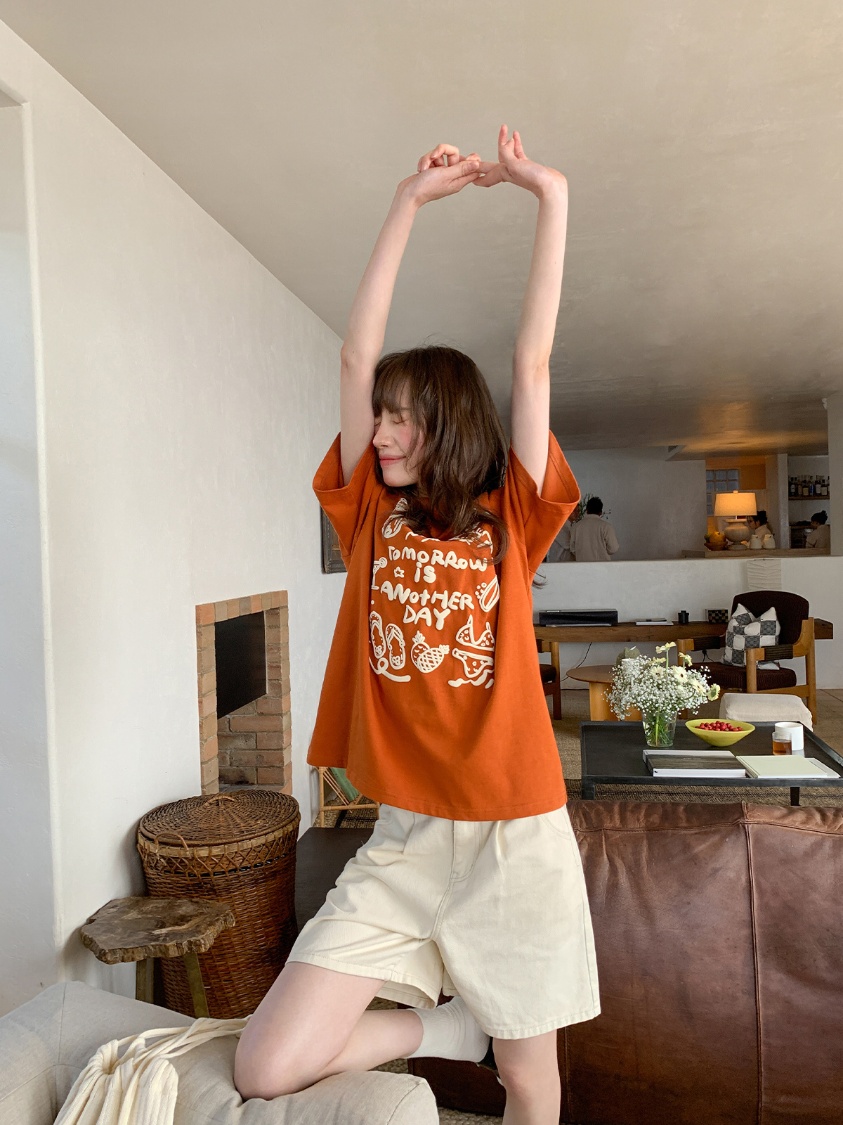 Women's Summer 2025 Loose Slim Round Neck Printed T-Shirt - Simple Element Design, Short Sleeve, Casual Style Women's Summer 2025 Loose Slim Round Neck Printed T-Shirt - Simple Element Design, Short Sleeve, Casual Style