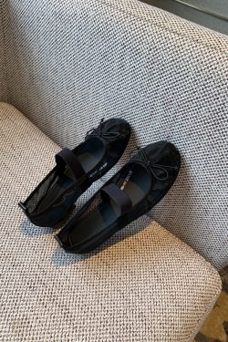 Women's Summer 2025 Mary Jane Shoes - Bowknot, Mesh, Flat, Square Toe, Shallow Mouth, National Style, Trendy Footwear