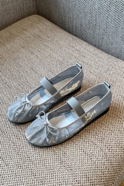 Women's Summer 2025 Mary Jane Shoes - Bowknot, Mesh, Flat, Square Toe, Shallow Mouth, National Style, Trendy Footwear