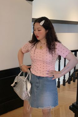 Women's Summer 2025 Short Sleeve Waist-Cinching Slim Fit T-Shirt - Stylish Casual Top for 90s and Y2K Inspired Looks