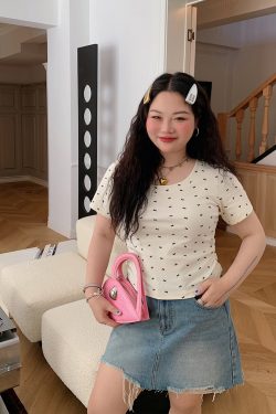 Women's Summer 2025 Short Sleeve Waist-Cinching Slim Fit T-Shirt - Stylish Casual Top for 90s and Y2K Inspired Looks