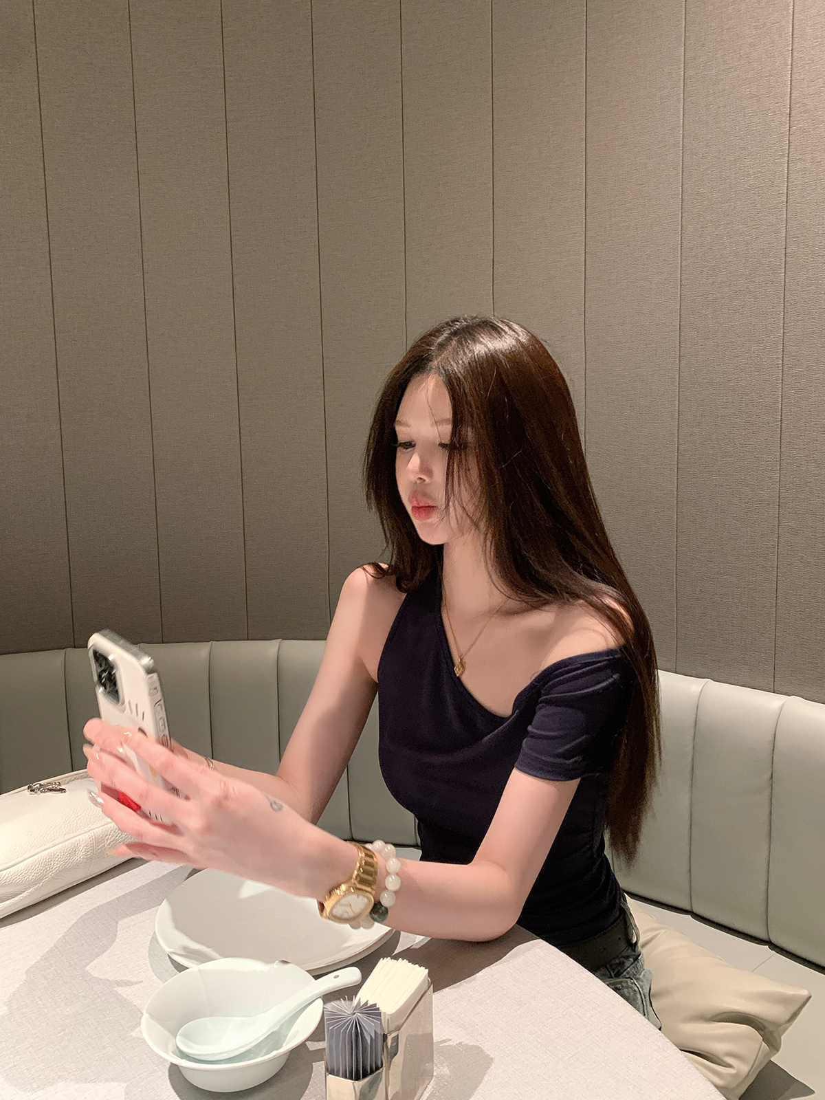 Women's Summer Asymmetrical Off-Shoulder Backless Tencel Top - Short Sleeve Hot Girl Style T-Shirt Women's Summer Asymmetrical Off-Shoulder Backless Tencel Top - Short Sleeve Hot Girl Style T-Shirt