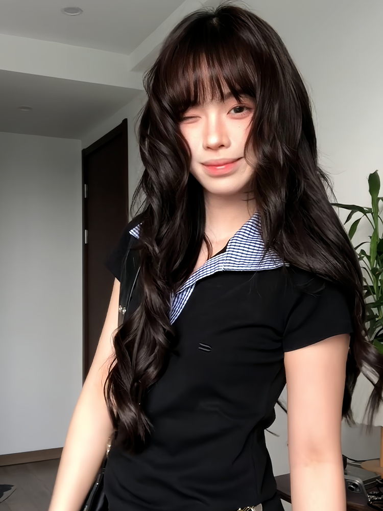 Women's Summer Blue Plaid Splicing Polo T-Shirt - Slim Fit Short Sleeve Two-Piece Outfit - American Style Hot Girl Top Women's Summer Blue Plaid Splicing Polo T-Shirt - Slim Fit Short Sleeve Two-Piece Outfit - American Style Hot Girl Top