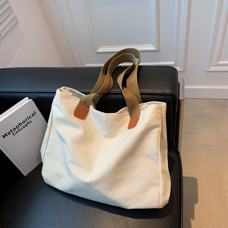 Women's Summer Canvas Tote Bag - Large Capacity Japanese Style Commuter Shoulder Bag in White - Versatile 2025 Fashion Women's Summer Canvas Tote Bag - Large Capacity Japanese Style Commuter Shoulder Bag in White - Versatile 2025 Fashion