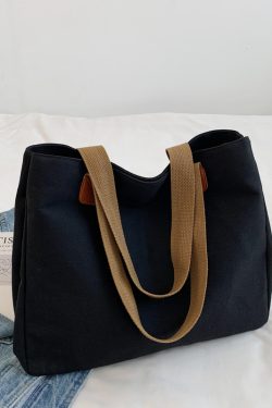 Women's Summer Canvas Tote Bag - Large Capacity Japanese Style Commuter Shoulder Bag in White - Versatile 2025 Fashion