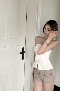 Women's Summer Cargo Shorts - Vintage American Style Mid-Waist Slim Fit Casual Pants for Hot Girl Aesthetic