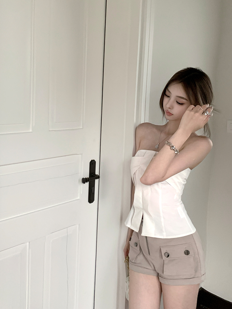 Women's Summer Cargo Shorts - Vintage American Style Mid-Waist Slim Fit Casual Pants for Hot Girl Aesthetic Women's Summer Cargo Shorts - Vintage American Style Mid-Waist Slim Fit Casual Pants for Hot Girl Aesthetic