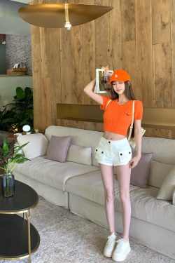 Women's Summer Cargo Shorts - Vintage American Style Mid-Waist Slim Fit Casual Pants for Hot Girl Aesthetic