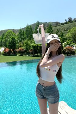 Women's Summer Denim Shorts - Casual Blue Slim Fit Retro American Style Waistless Pants