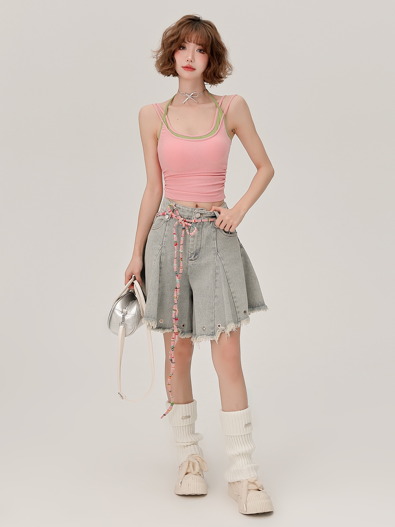 Women's Summer Fake Two-Piece Camisole with Chest Pads, Double Shoulder Straps, Sweet Spicy Inner Outer Wear Top Women's Summer Fake Two-Piece Camisole with Chest Pads, Double Shoulder Straps, Sweet Spicy Inner Outer Wear Top