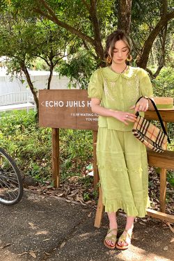 Women's Summer French Lace Flared Midi Skirt - Vintage Cloud Design, Lightweight Linen for Vacation Style